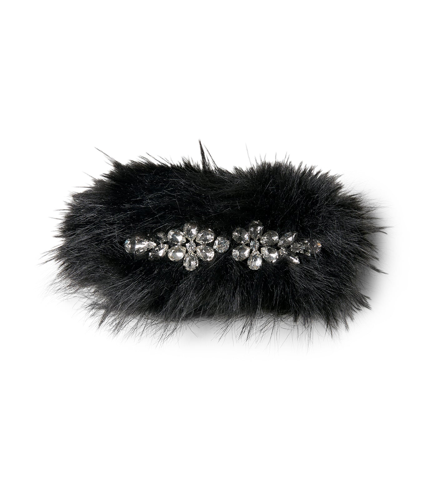 Faux Fur& Crystal Hairslide