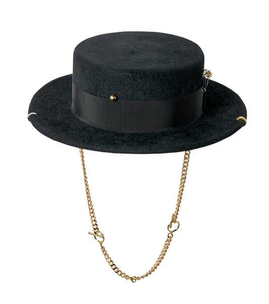 Piercing Felt Canotier Hat