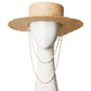 Pearl Chain Frayed Brim Canotier Hat