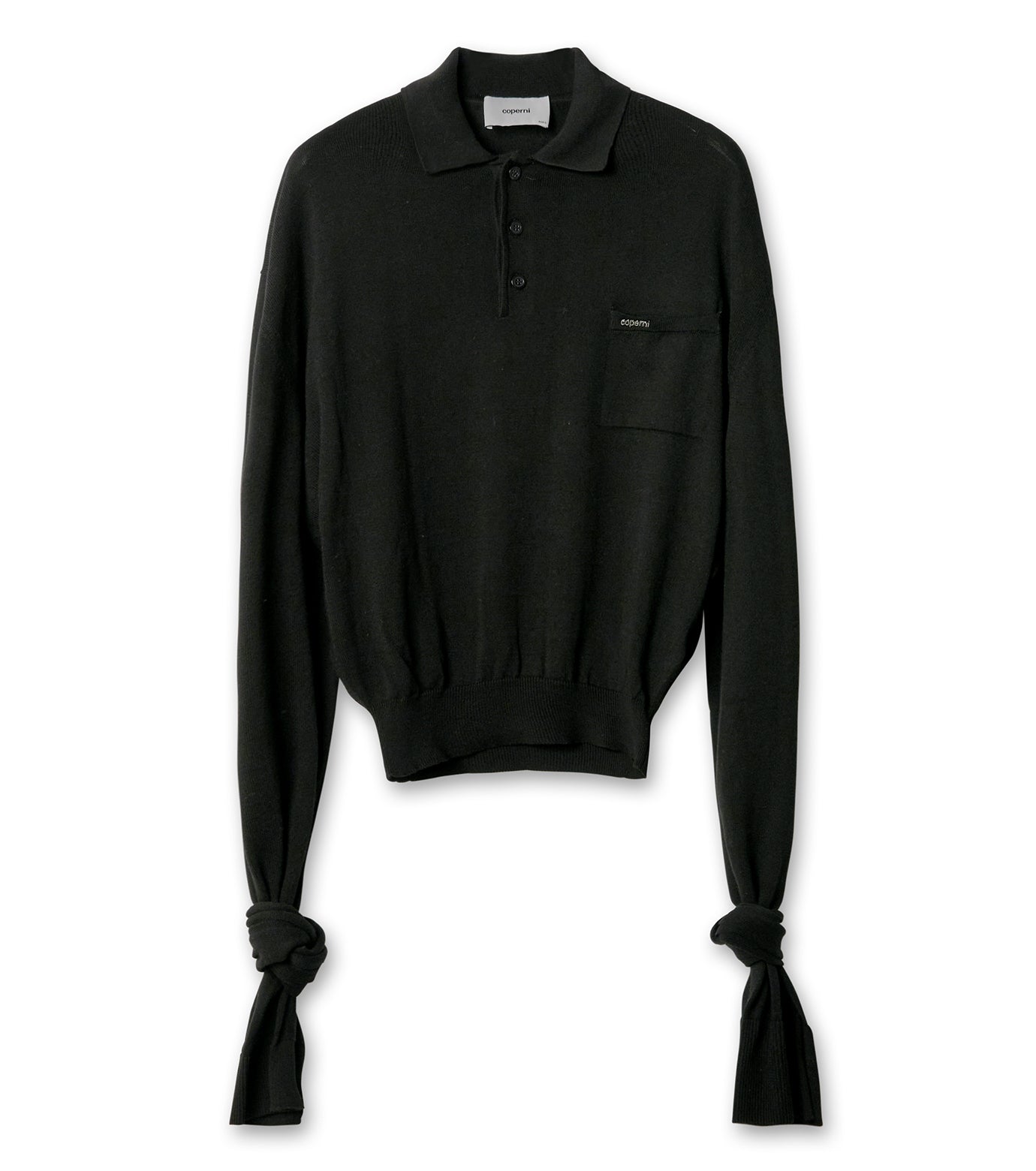 Knotted Sleeves Polo Jumper