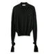 Knotted Sleeves Polo Jumper