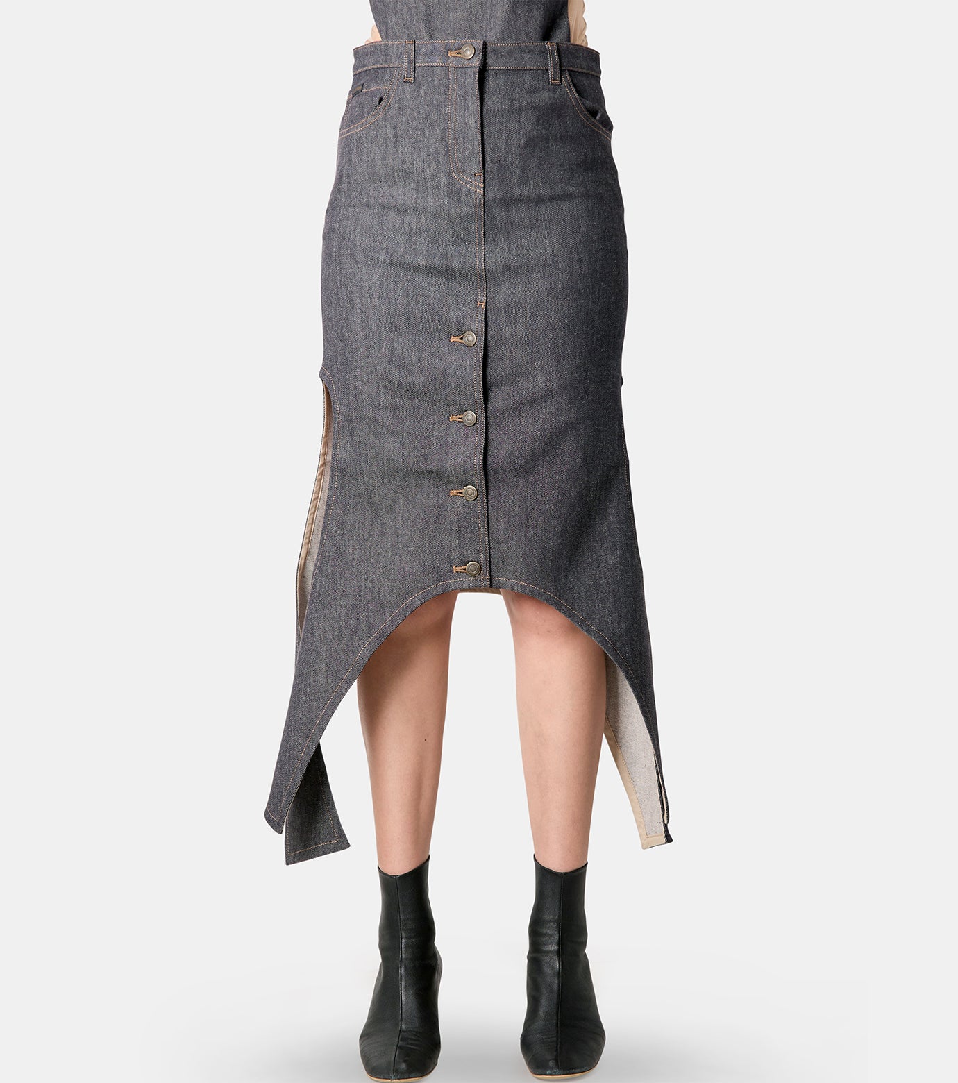 Reversed Denim Skirt