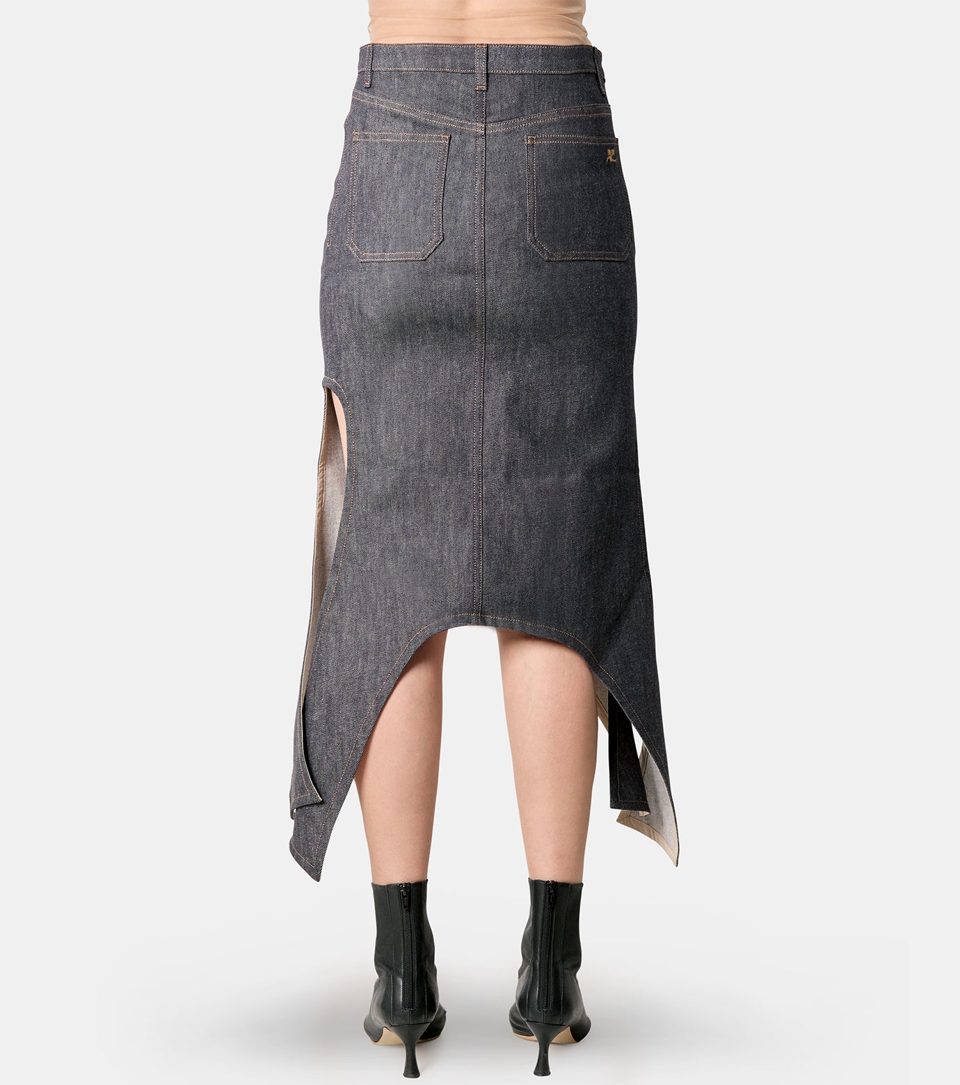 Reversed Denim Skirt