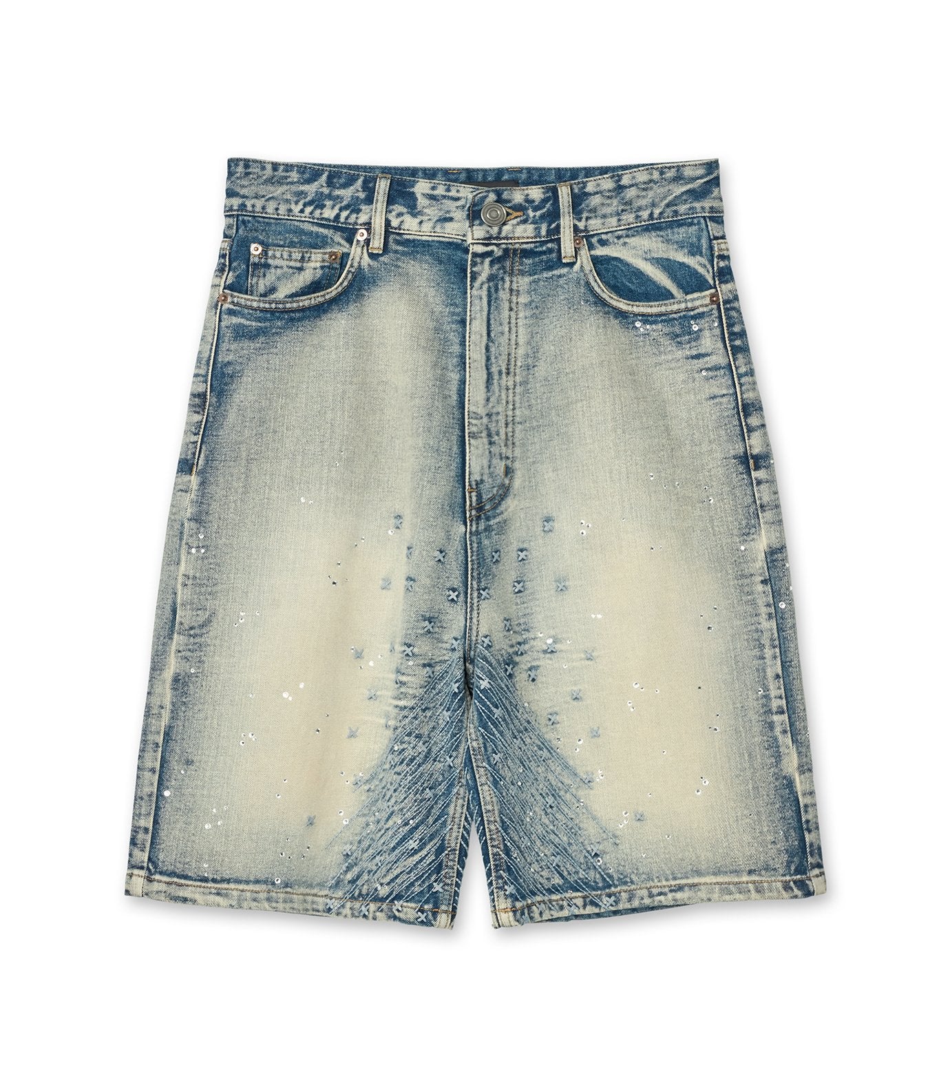 SKY MENS EMBROIDERY WASHED DENIM SHO