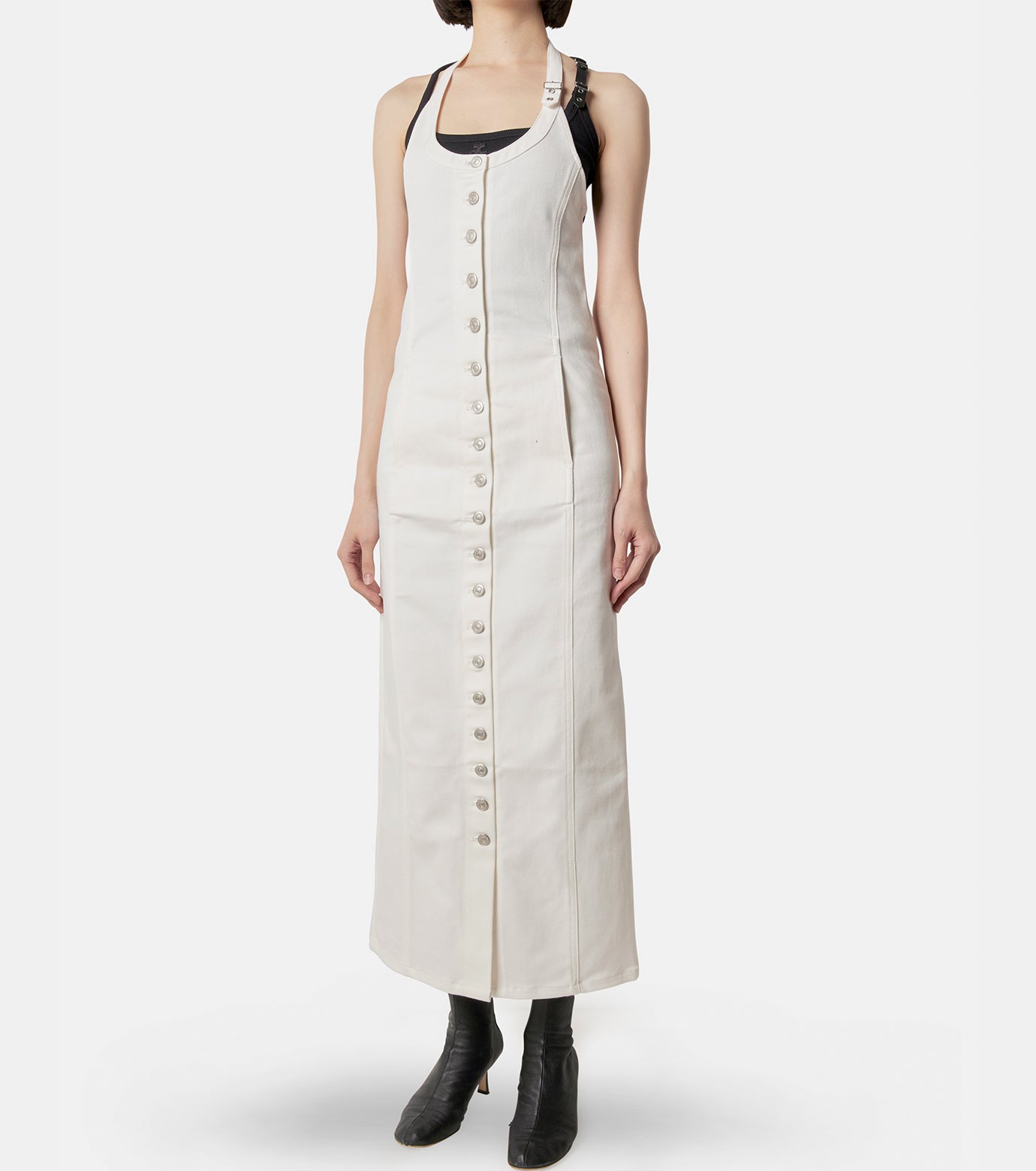 Multiflex White Denim Long Dress