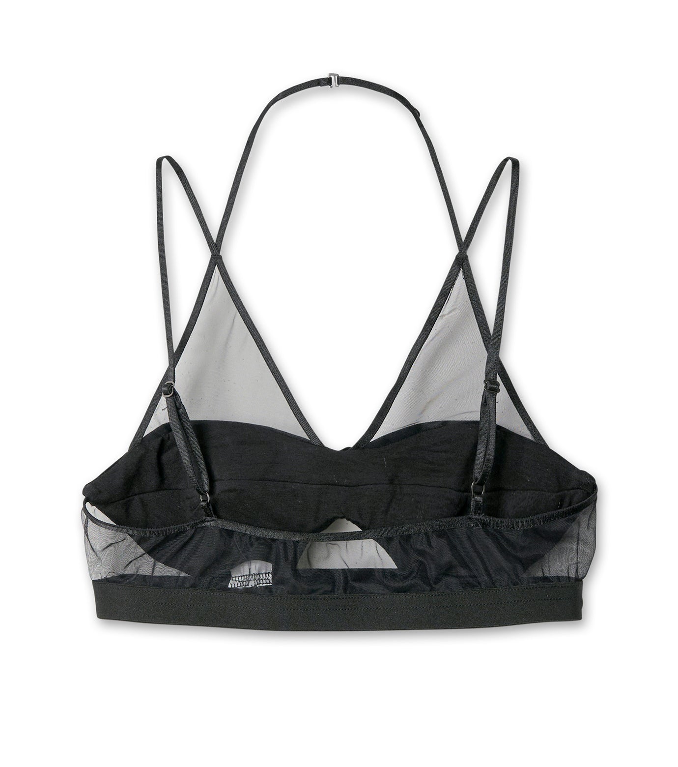 SHEER PANELED VELVET BRALETTE