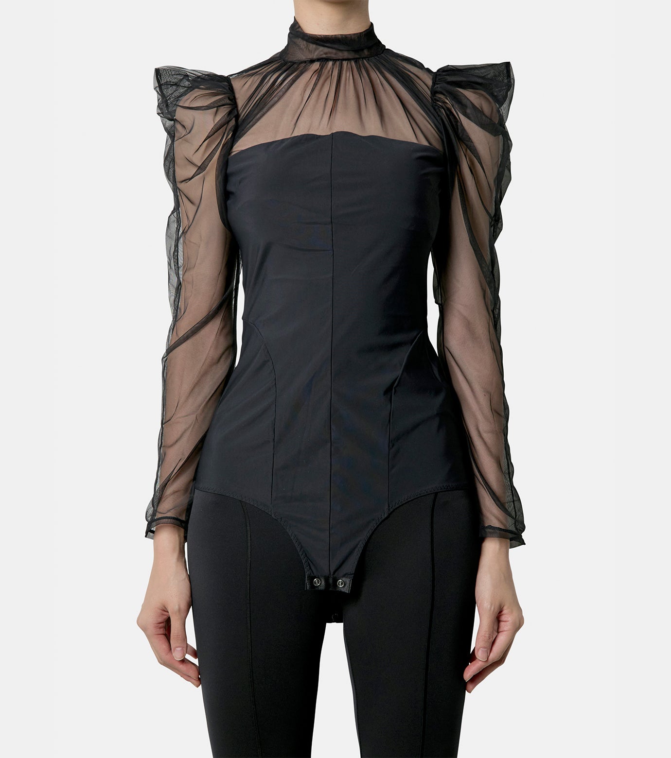 新製品情報も満載 TULLE GATHERED RESTIR – BODYSUIT トップス