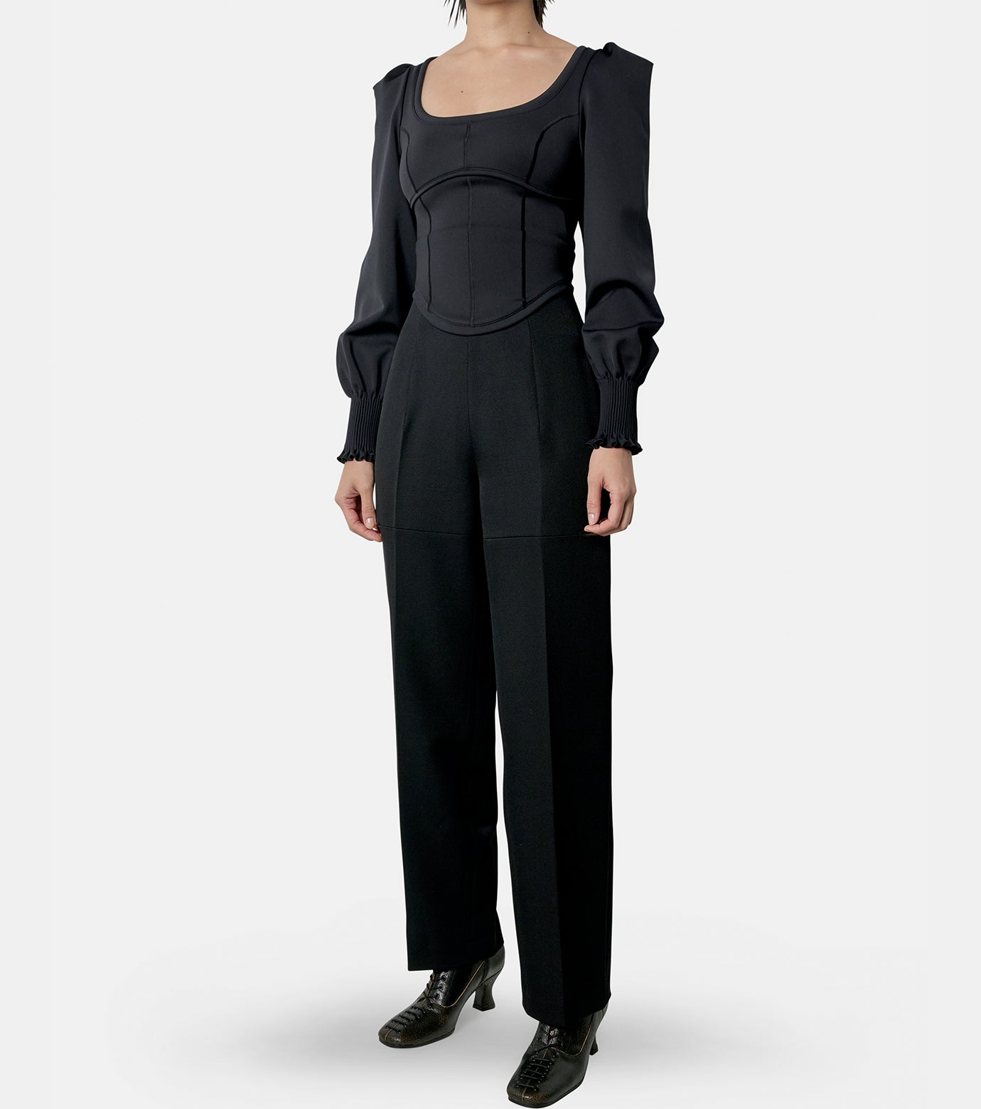 トップス fetico Jersey bustier top black JERSEY CORSET TOP – RESTIR