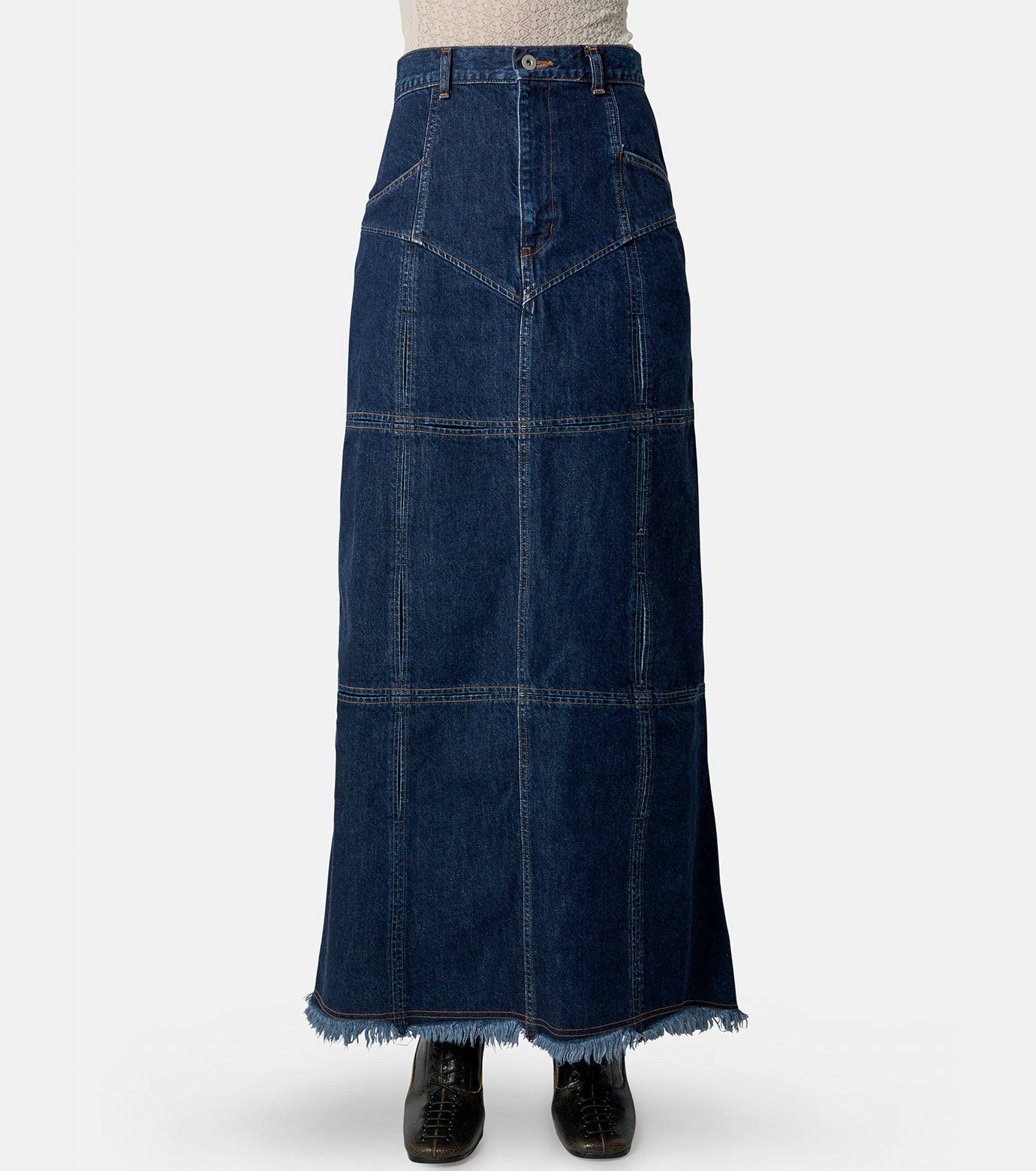 DENIM SLIT MAXI SKIRT