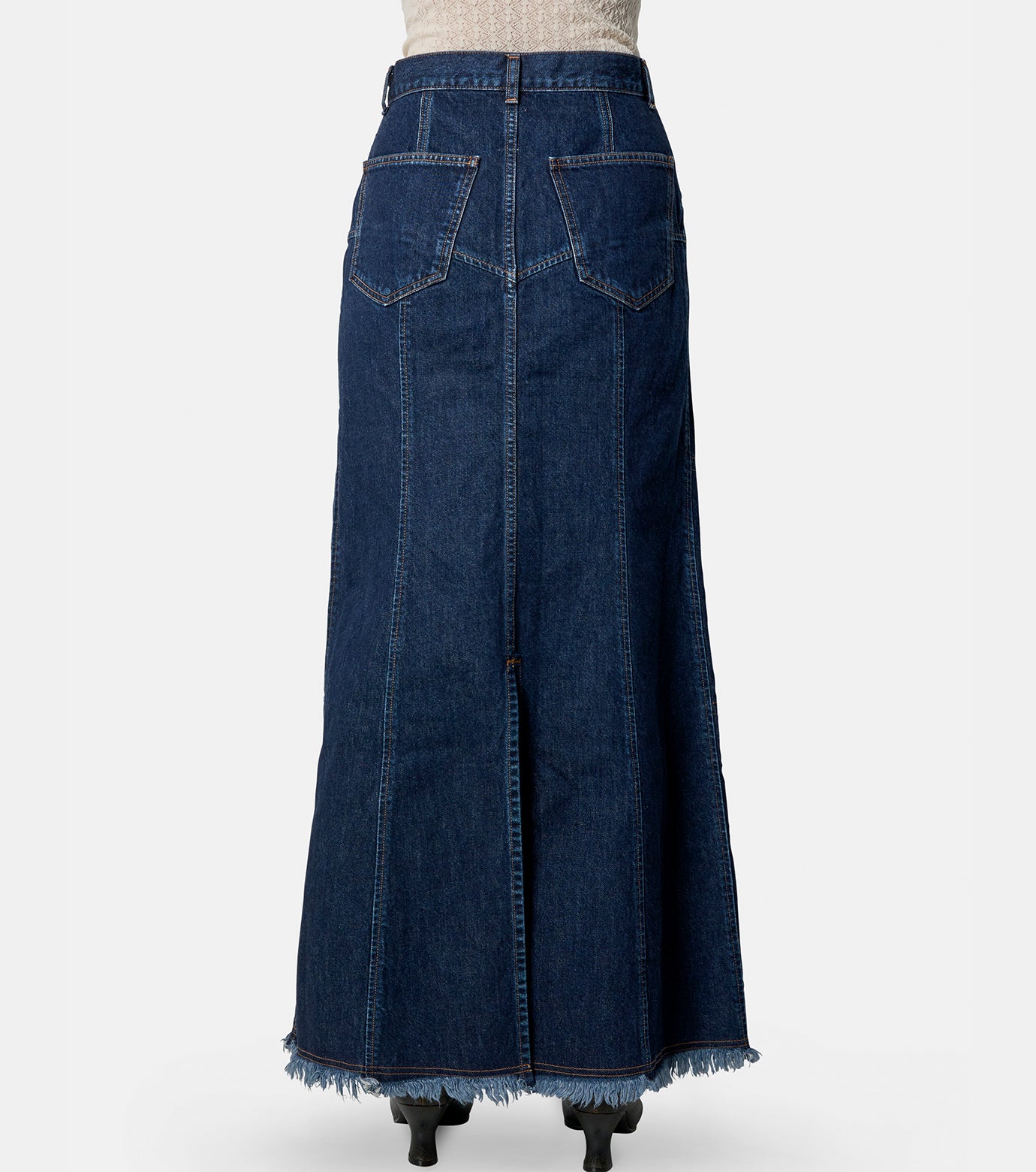 DENIM SLIT MAXI SKIRT