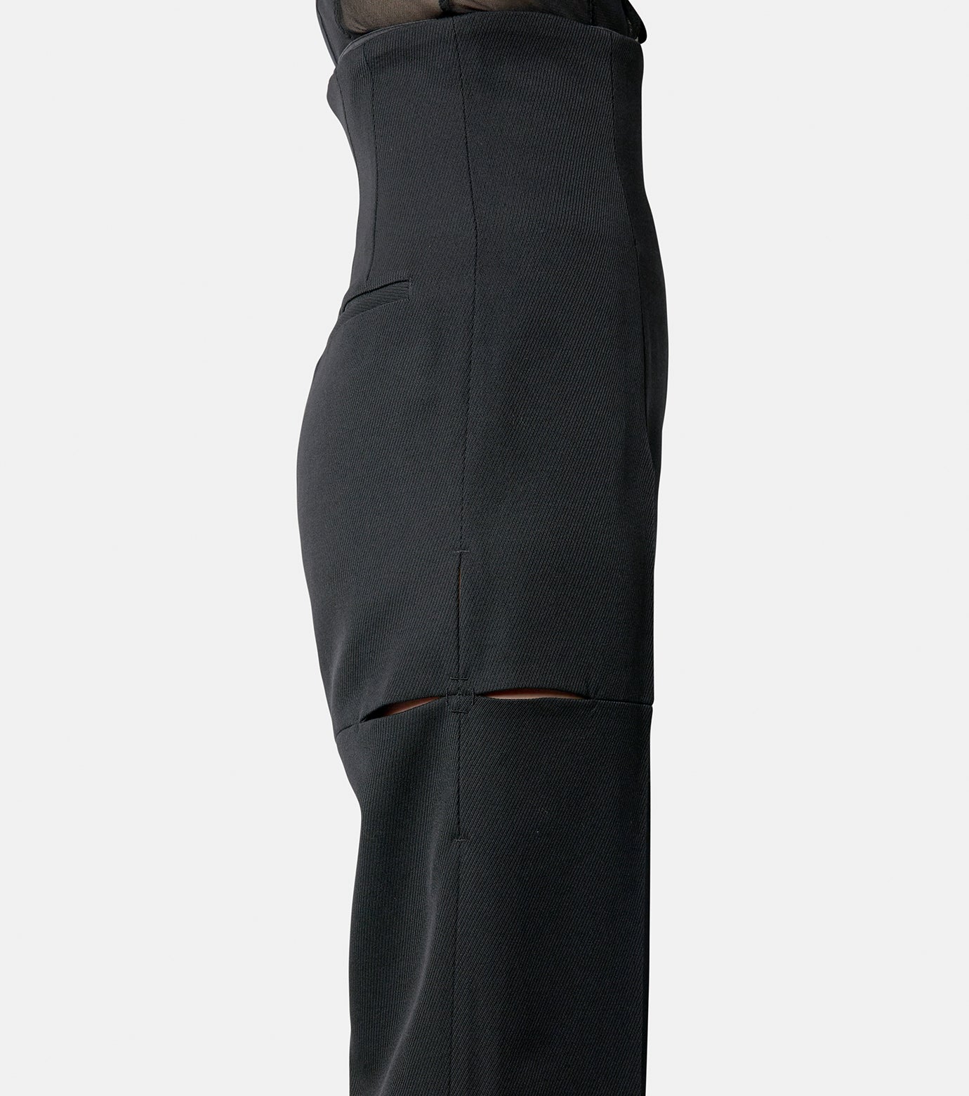 WOOL GABARDINE SLIT TROUSERS