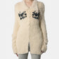 Fur Knit Bead Emb Jacket