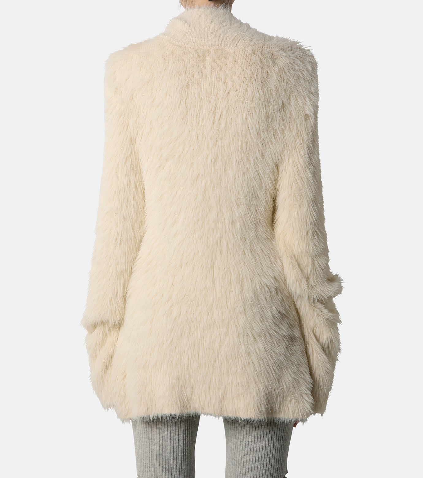 Fur Knit Bead Emb Jacket