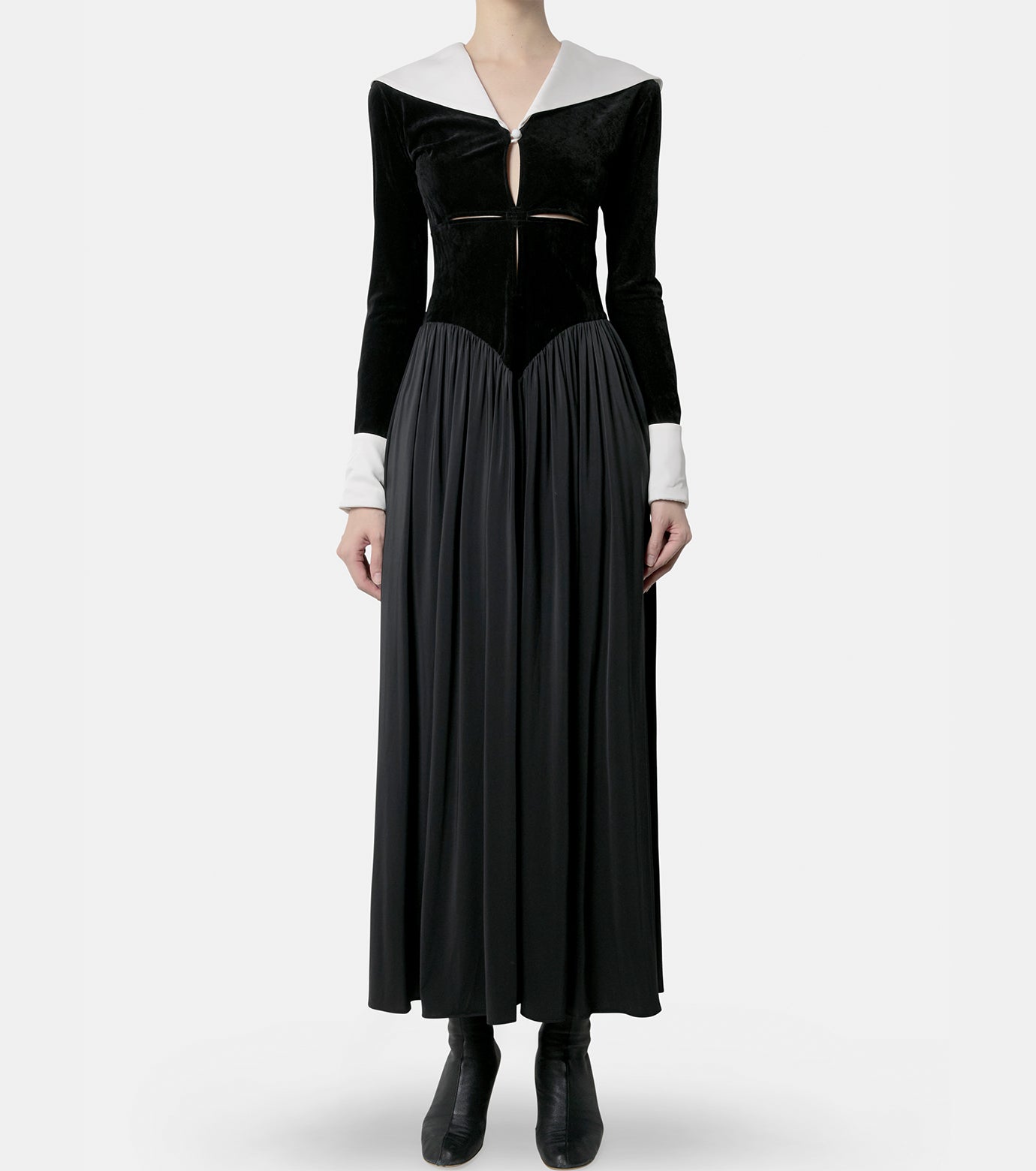 VELVET JERSEY SLIT DRESS RESTIR VELVET JERSEY SLIT DRESS RESTIR