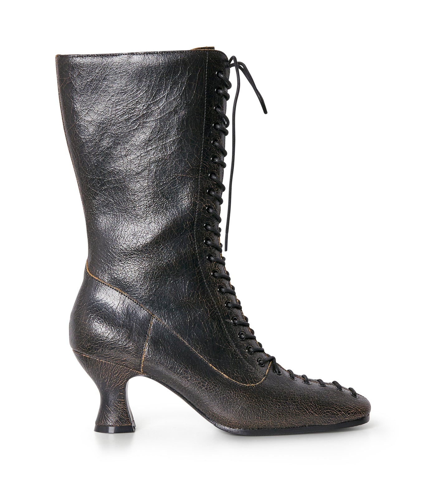 VICTORIAN LACE-UP LEATHER BOOTS