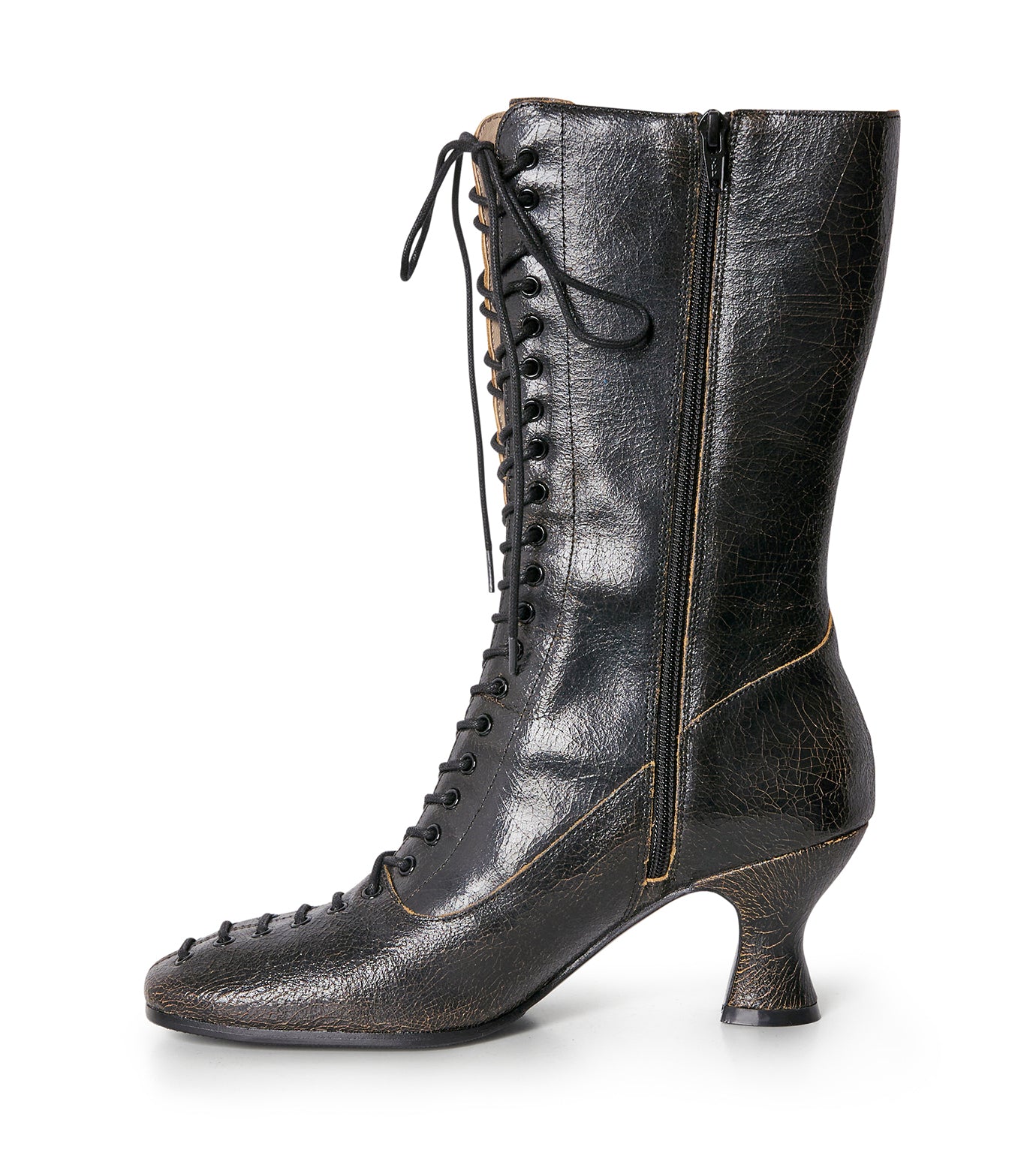 VICTORIAN LACE-UP LEATHER BOOTS