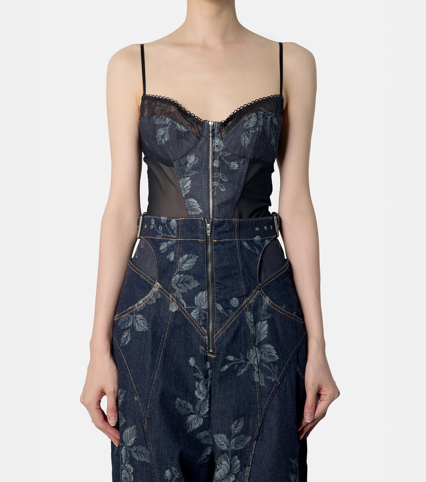 Rose Denim Bustier