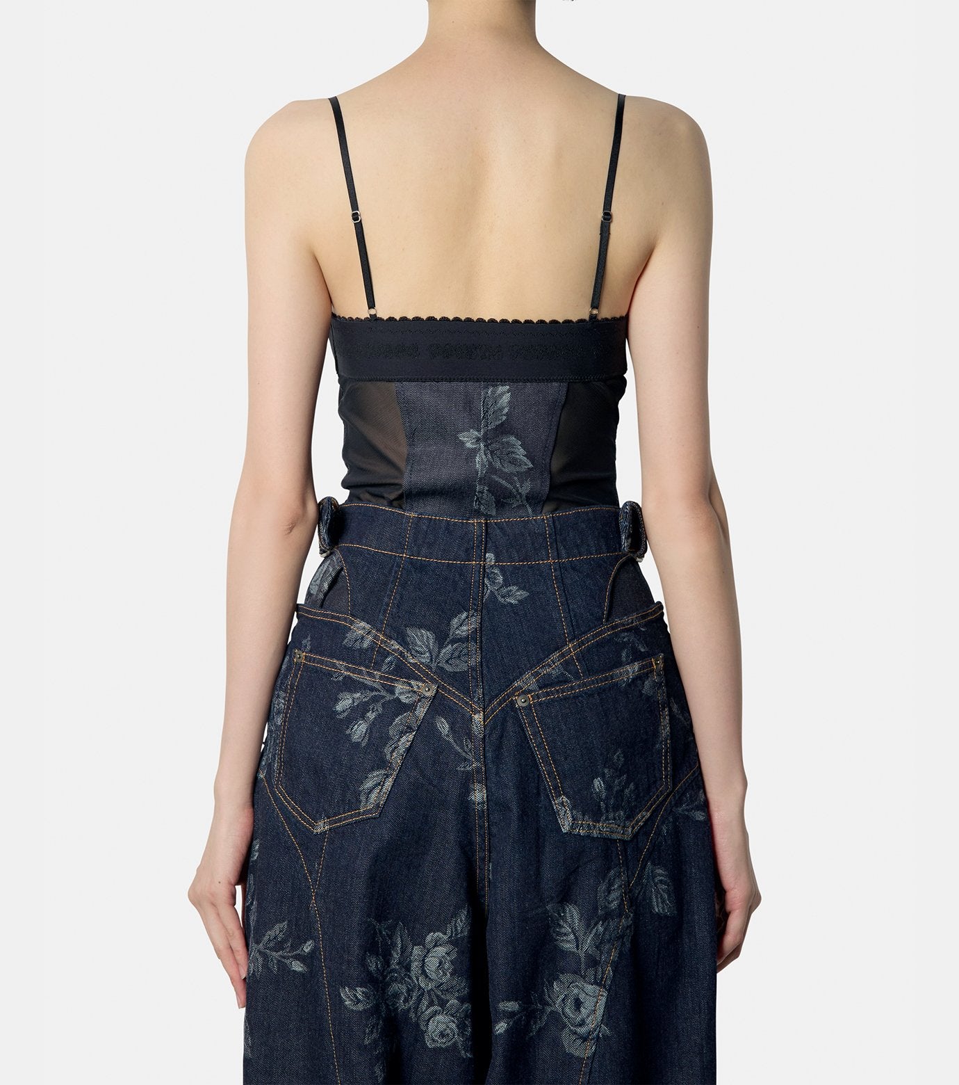 Rose Denim Bustier