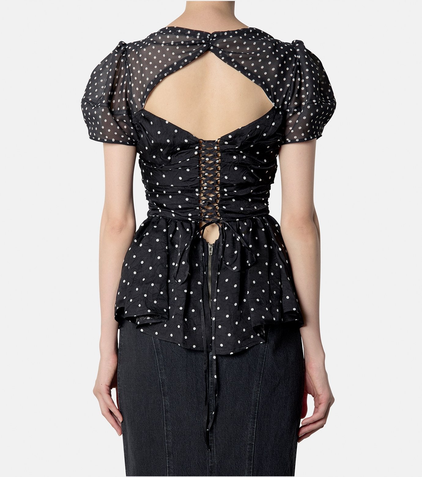 Puff Sleeve Gathered Blouse