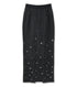Denim Long Skirt w/Studs