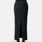 Denim Long Skirt w/Studs