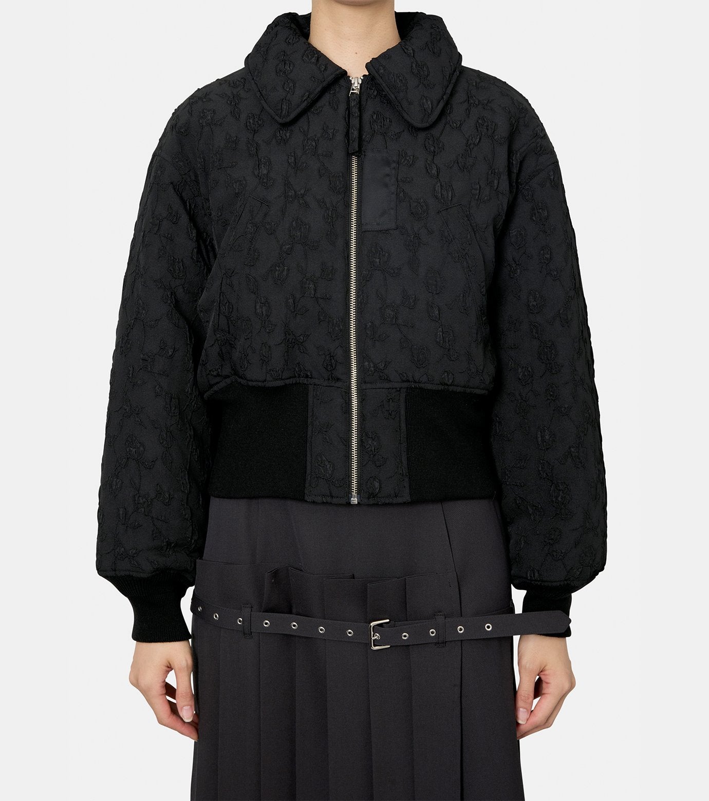 Floral Jacquard Bomber Jacket