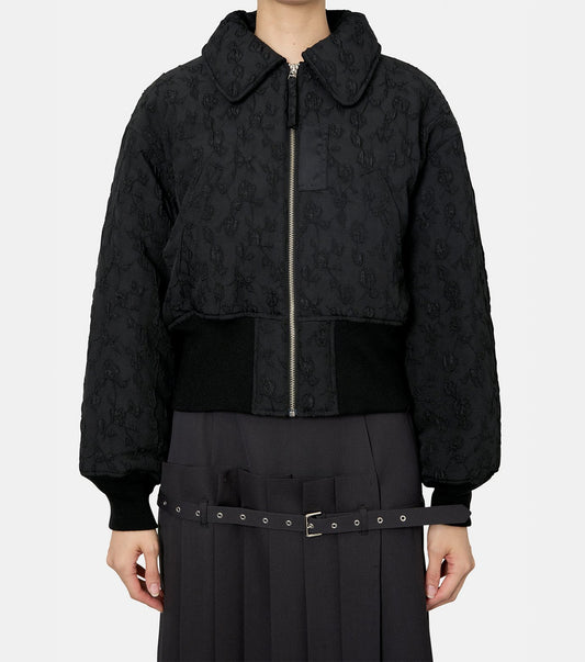 Floral Jacquard Bomber Jacket