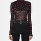 Velvet Tulle Turtleneck Bodysuit