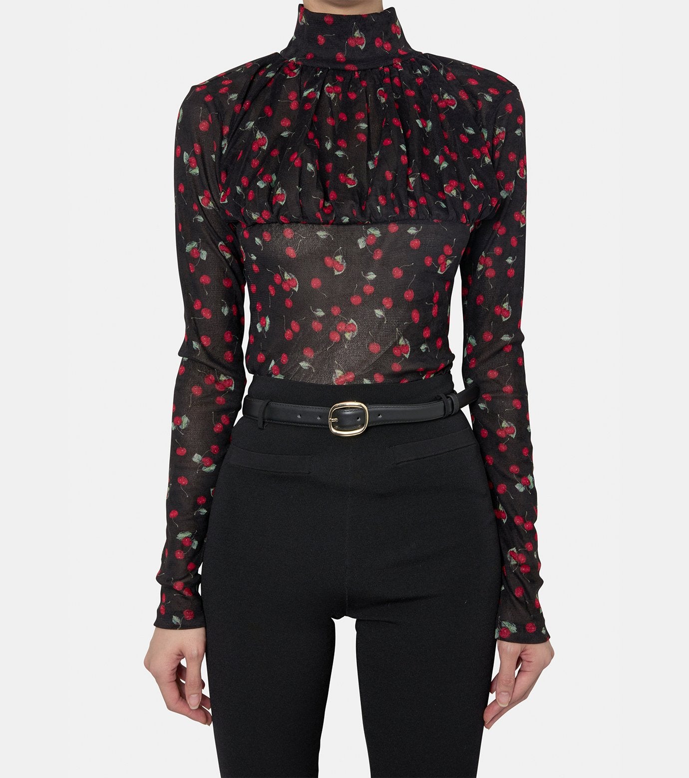 Velvet Tulle Turtleneck Bodysuit