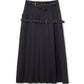 Pleated Wrap Midi Skirt