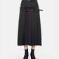 Pleated Wrap Midi Skirt