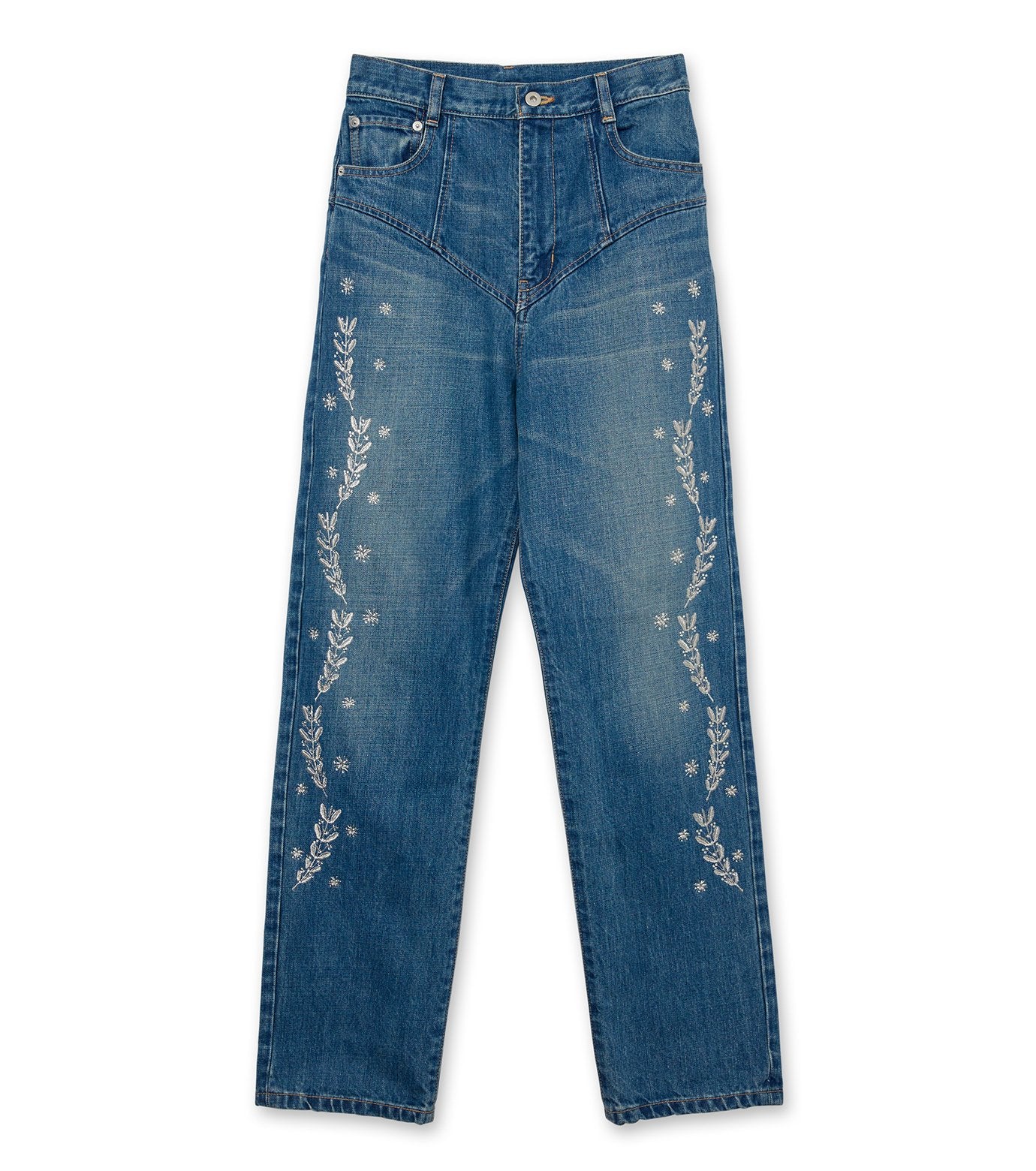 Embroidered Straight Jeans