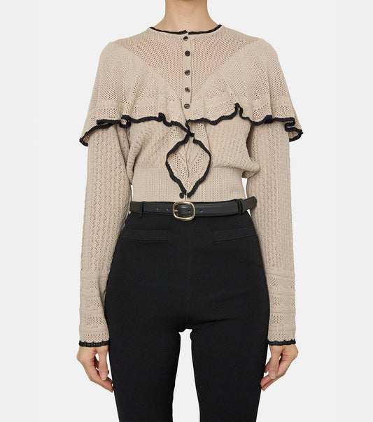 Lace-Knit Cape Cardigan