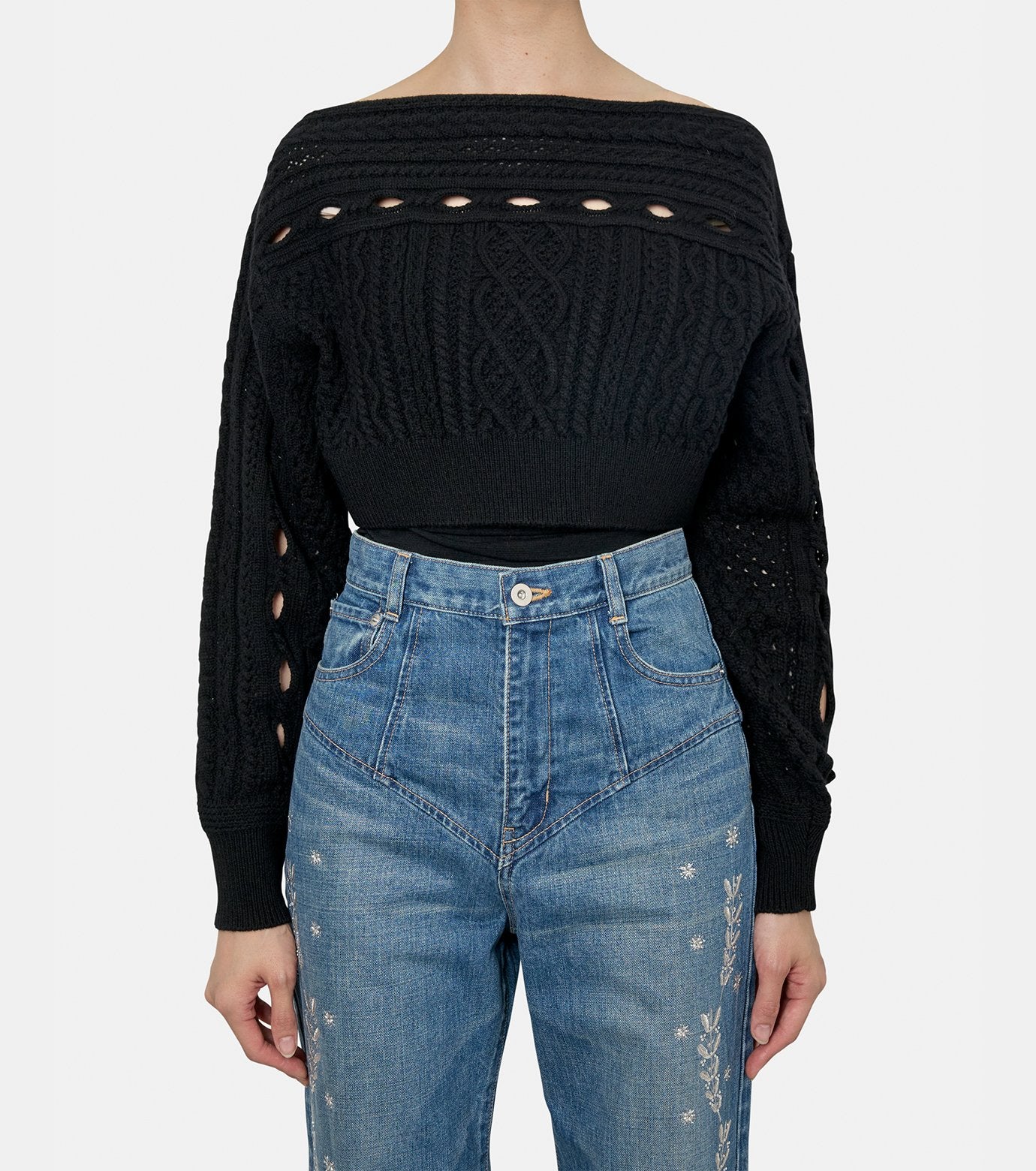 Cable Knit Short Jumper