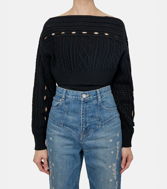 Cable Knit Short Jumper