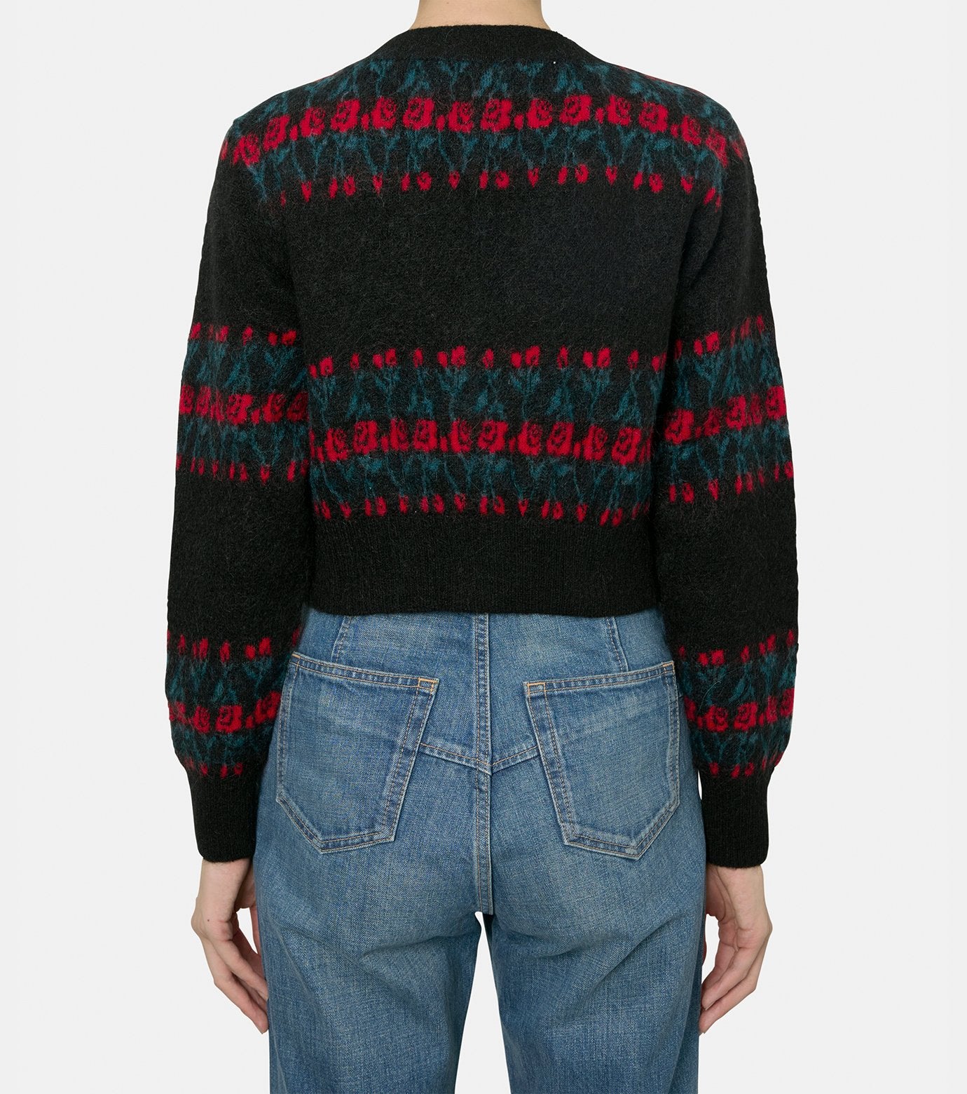 Jacquard Knit Vneck Cardigan