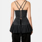 Denim Pleated  Bustier Top