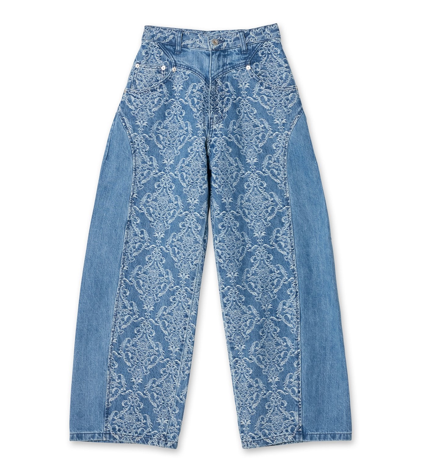 Damask-Jacquard Denim Curve-FitJeans