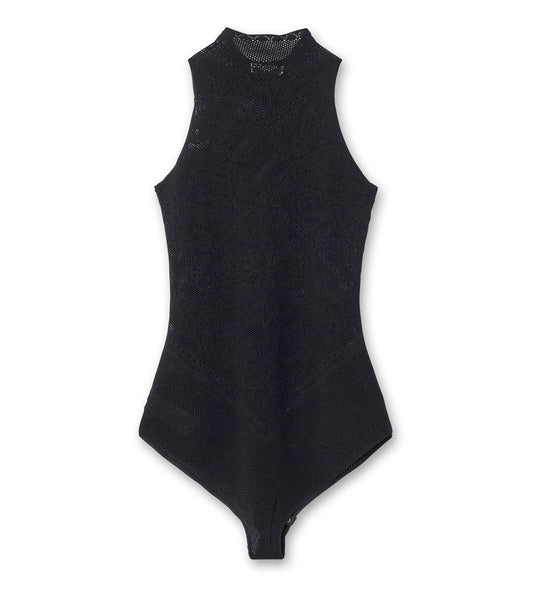 Damask LaceKnit Turtleneck Bodysuits