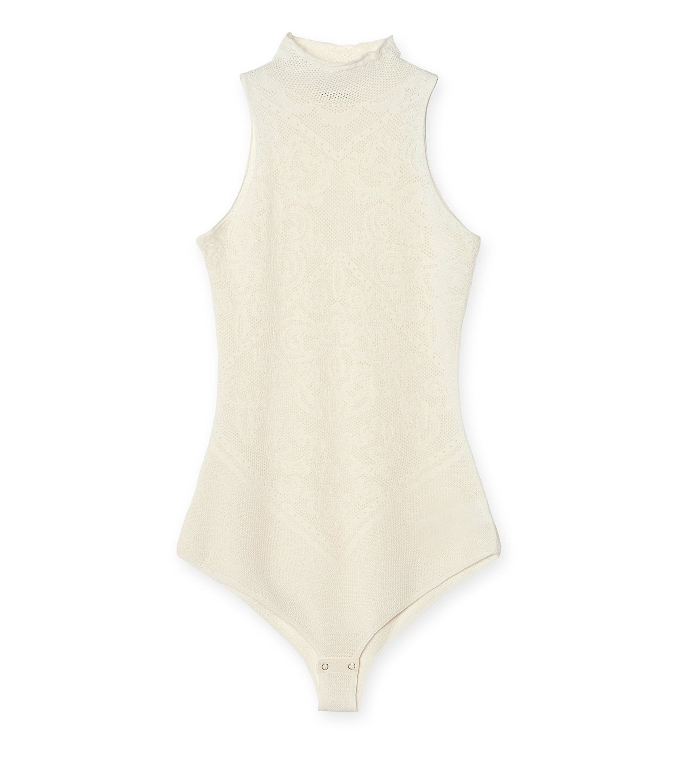 Damask LaceKnit Turtleneck Bodysuits