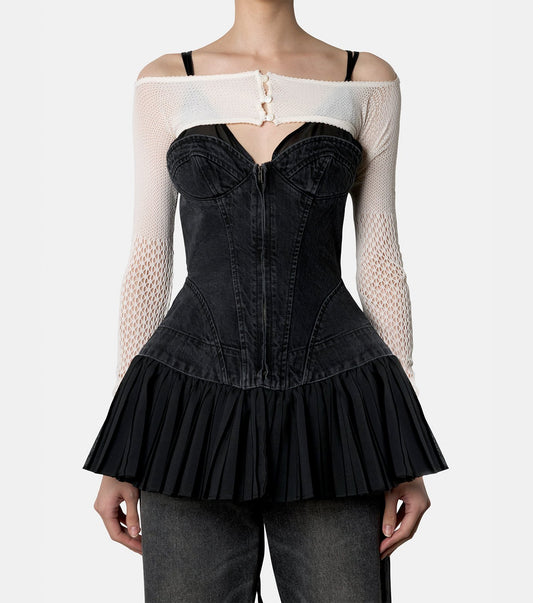 Raschel Lace Knit Cropped Bolero