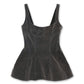 Flocked Denim Peplum  Bustier