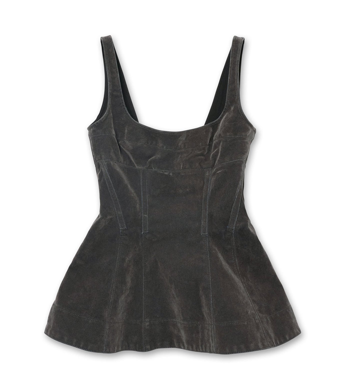 Flocked Denim Peplum  Bustier