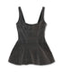 Flocked Denim Peplum  Bustier