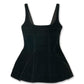 Flocked Denim Peplum  Bustier