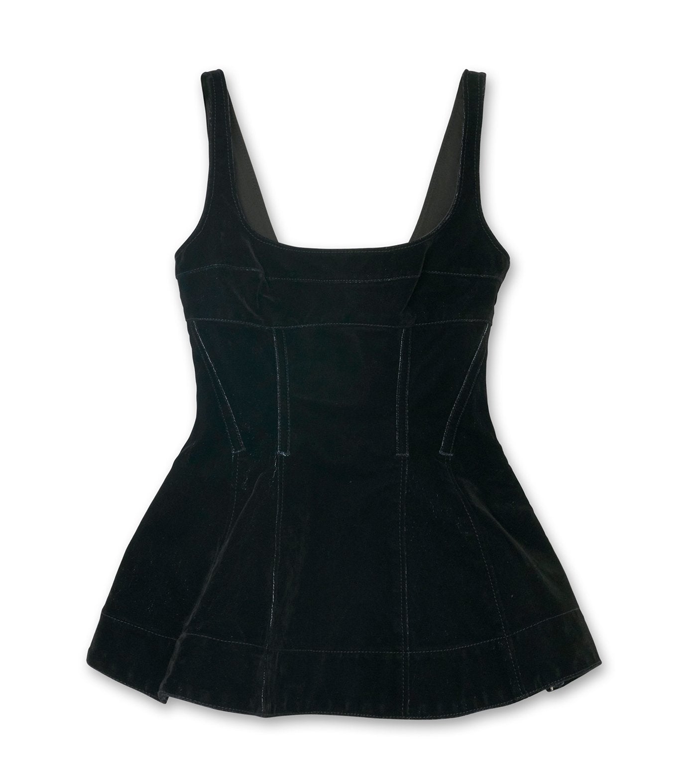 Flocked Denim Peplum  Bustier