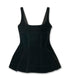 Flocked Denim Peplum  Bustier