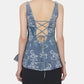 Lace Jac Denim Peplum Bustier