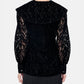 Flocked Lace Sailor Collar Blouse