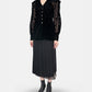 Flocked Lace Sailor Collar Blouse